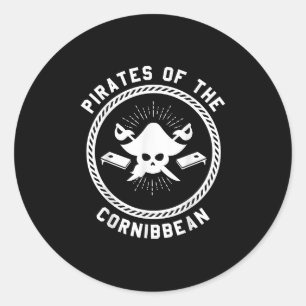Pirates of the Cornibbean Team Cornhole Classic Round Sticker