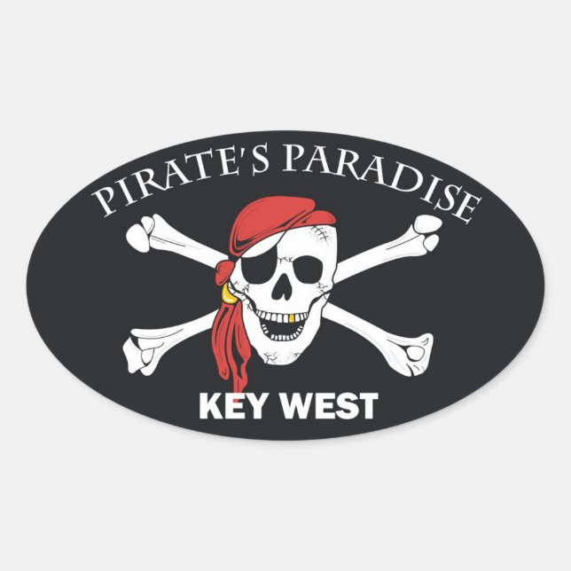 Pirates Paradise Oval Sticker (Front)