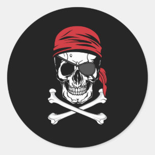 Pirates   Pirate Eye Patch Costume Classic Round Sticker