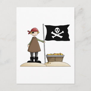 Pirates · Pirate, Flag & Treasure Postcard