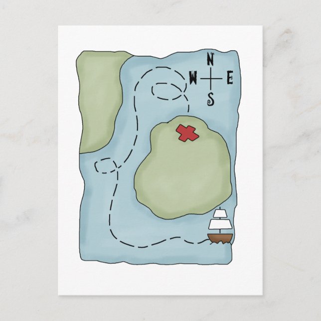 Pirates · Pirate Map Postcard (Front)