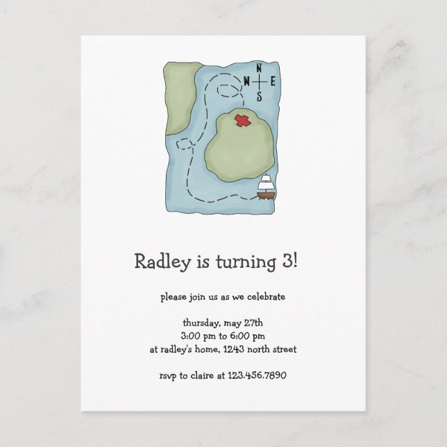 Pirates · Pirate Map Postcard (Front)