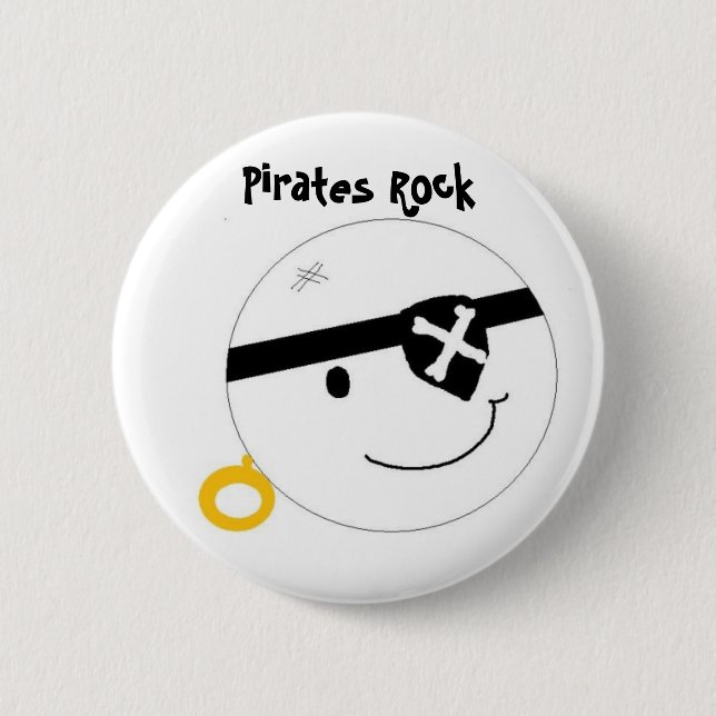 Pirates Rock 6 Cm Round Badge (Front)
