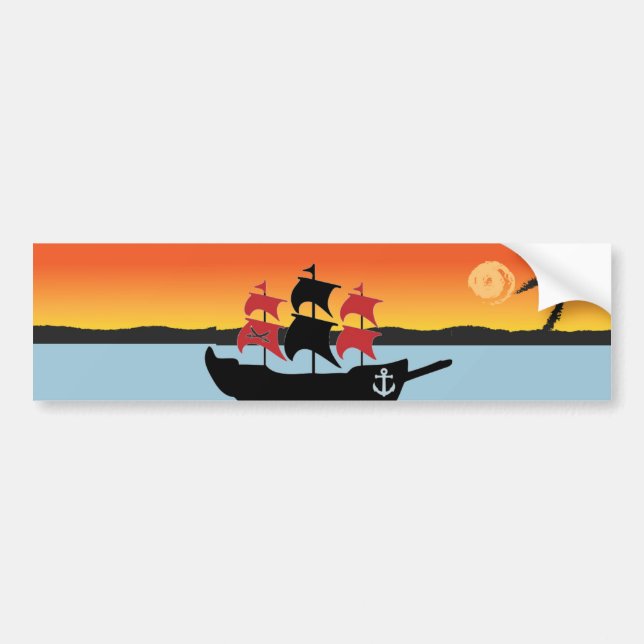 Pirates Ship Bumper Sticker (Front)