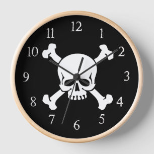 Pirates, Skull and Crossbones Clock