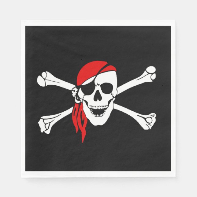 Pirate's Skull and Crossbones Napkin (Front)