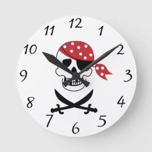 Pirates Skull Clock