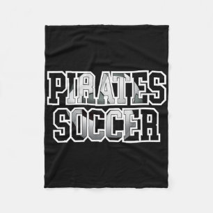 Pirates Soccer Byll School Spirit Game Day Soccer  Fleece Blanket