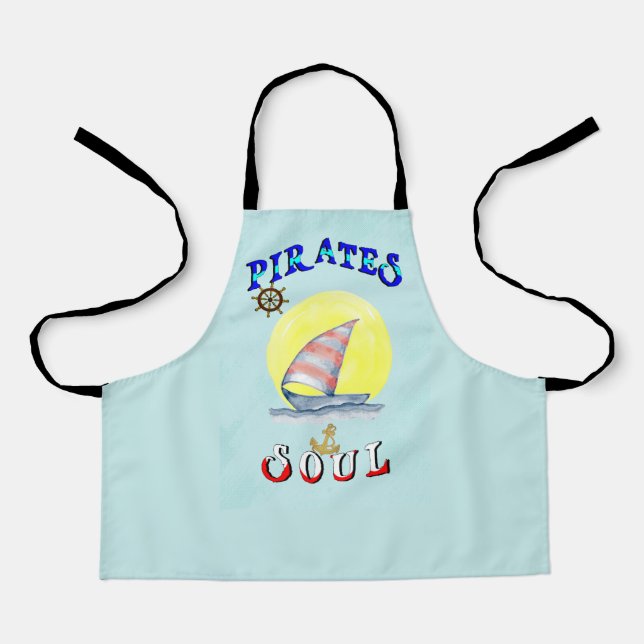 Pirates Soul Sailboat Nautical Sailing Apron (Front)