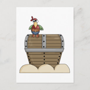 Pirates · Treasure Chest & Parrot Postcard