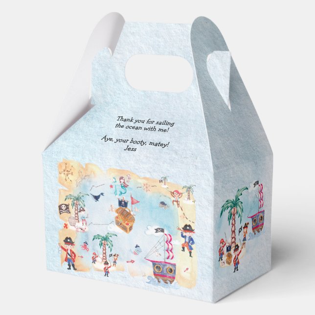 Pirates Treasure Hunt Map Kids Boy Birthday  Favour Box (Front)