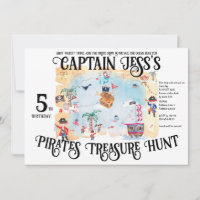 Pirates Treasure Hunt Map Kids Boy Birthday 