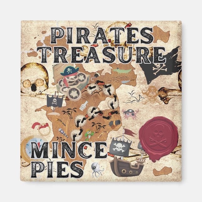 Pirates Treasure - Mince Pies Magnet (Front)