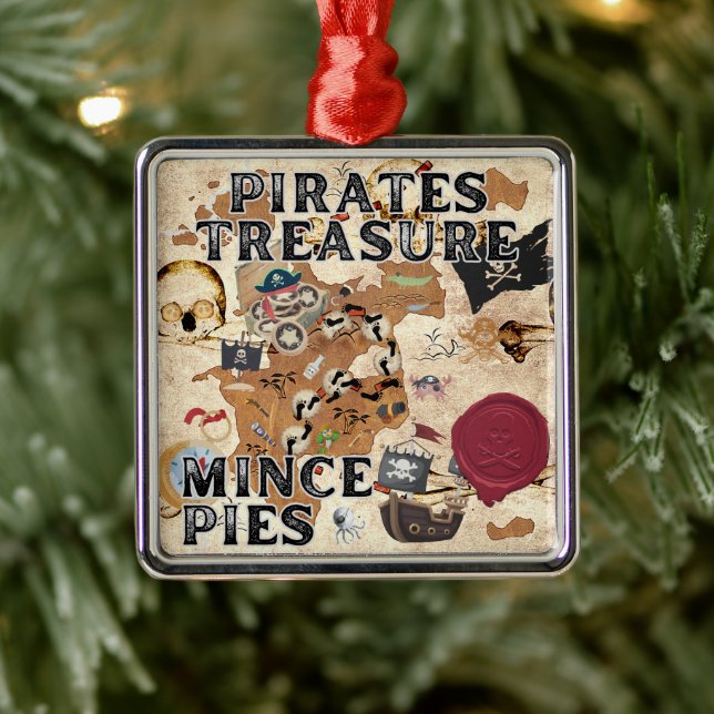 Pirates Treasure - Mince Pies Metal Ornament (Tree)