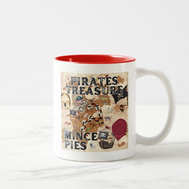 Pirates Treasure - Mince Pies Two-Tone Coffee Mug (Right)