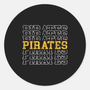 Pirates vintage for men women boys girls kids classic round sticker
