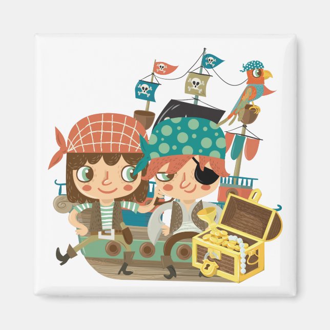 Pirates With Treasure Magnet (Front)