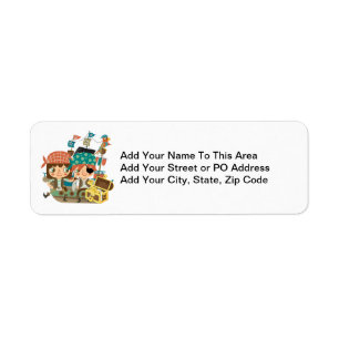Pirates With Treasure Return Address Label