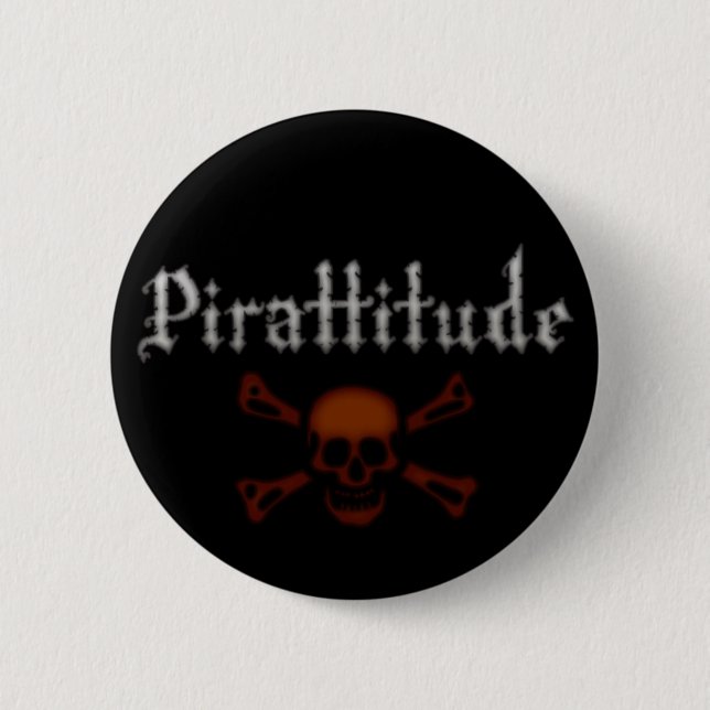 Pirattitude Blood Jolly Roger 6 Cm Round Badge (Front)