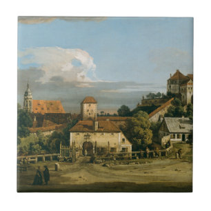 Pirna- The Obertor from the South Bernar Bellotto Ceramic Tile