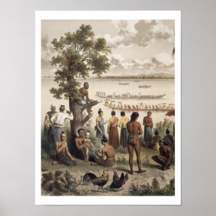 Pirogue races on the Bassac River, detail from 'At Poster