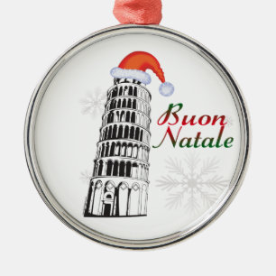 Pisa Buon Natale Santa Hat Metal Tree Decoration