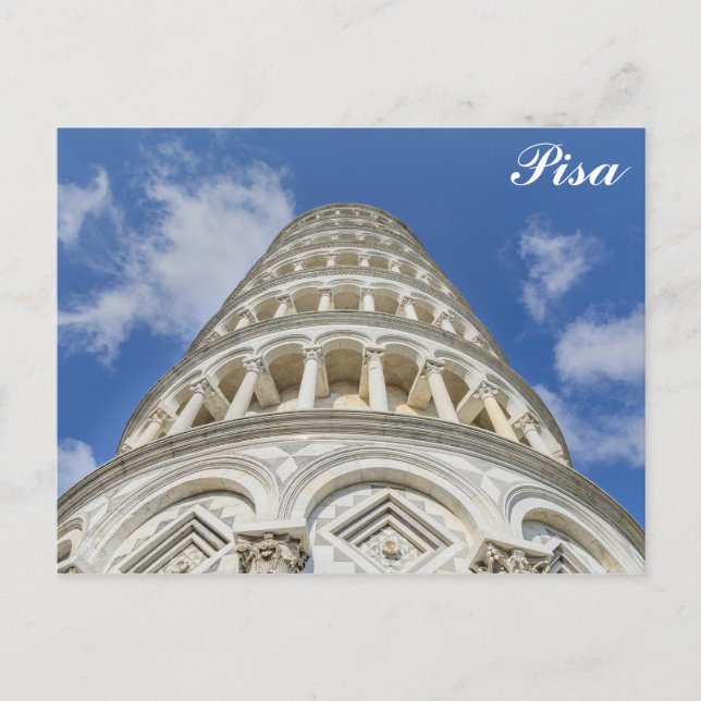 Pisa Italy Leaning Tower Photo Postcard (Front)