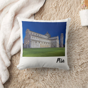 Pisa Leaning Tower Night Panorama Italy Gift Cushion