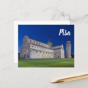 Pisa Leaning Tower Night Panorama Italy Gift Holiday Postcard