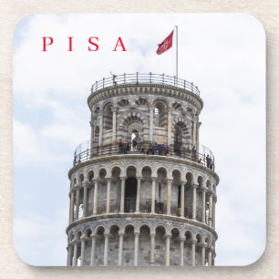 Pisa Leaning Tower top view coasters