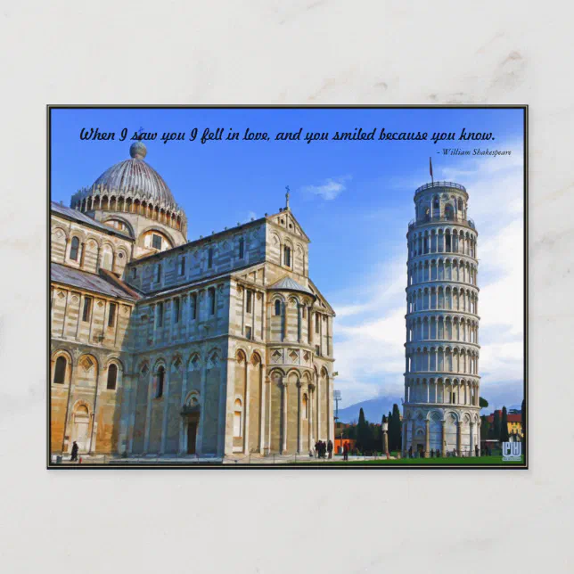 17989222937306702552allepisa The Leaning Tower With Love Quote Postcard Zazzle Cahtml