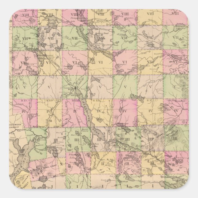 Piscataquis County, Maine Square Sticker (Front)