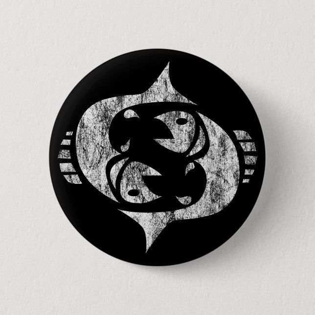 pisces 6 cm round badge (Front)
