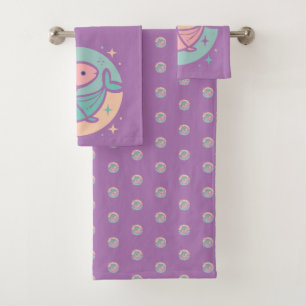 PISCES, Abstract Design of the Zodiac Sign, T-Shi Bath Towel Set
