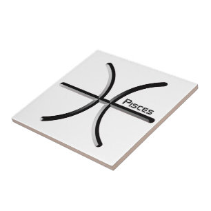 PISCES, Abstract Design of the Zodiac Sign,  T-Shi Ceramic Tile