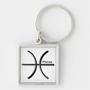 PISCES, Abstract Design of the Zodiac Sign, T-Shi Key Ring