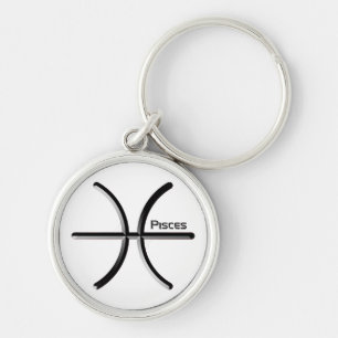 PISCES, Abstract Design of the Zodiac Sign,  T-Shi Key Ring