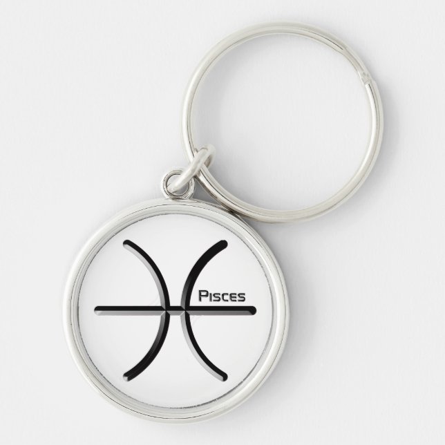 PISCES, Abstract Design of the Zodiac Sign,  T-Shi Key Ring (Front)