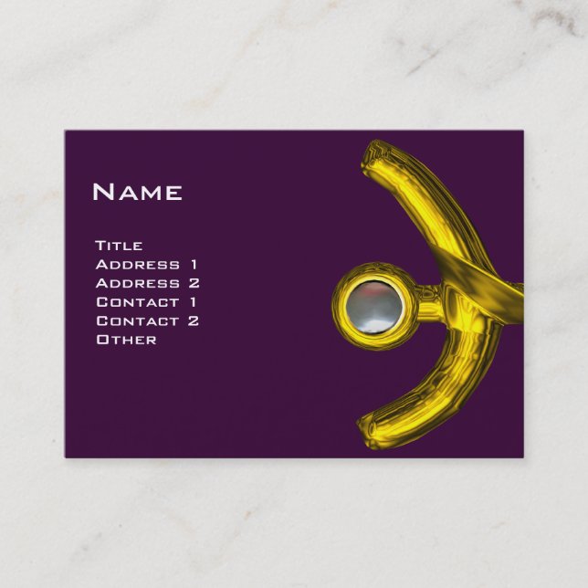PISCES ABSTRACT, Pearl purple yellow pink grey Business Card (Front)