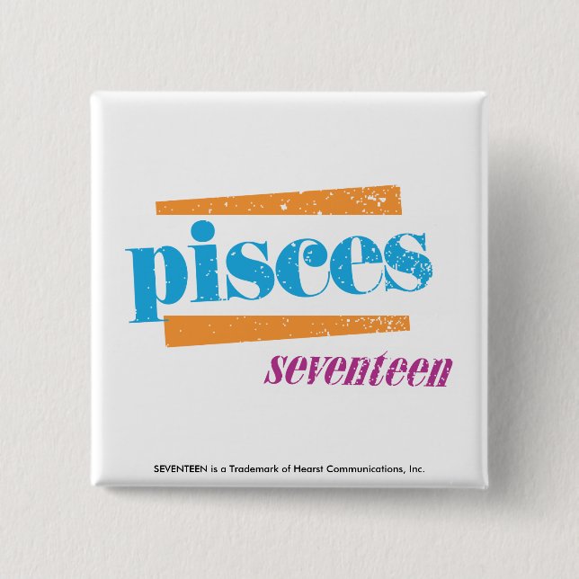 Pisces Aqua 15 Cm Square Badge (Front)