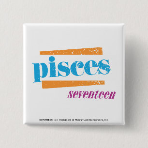 Pisces Aqua 15 Cm Square Badge
