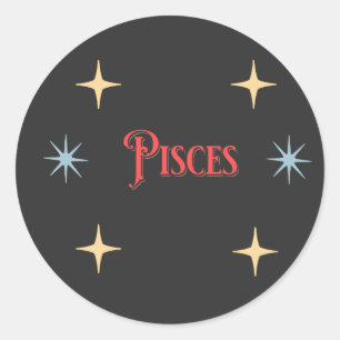 Pisces Astrological Sign Classic Round Sticker
