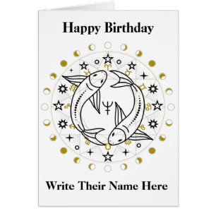Pisces Astrology Birthday Card Feb 19-March 20