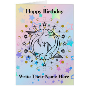 Pisces Astrology Birthday Card Feb 19-March 20