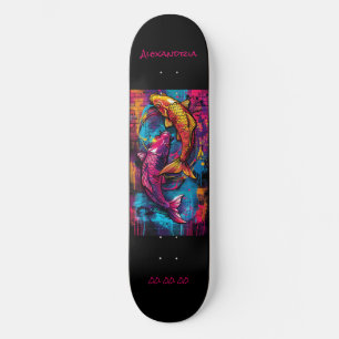 Pisces Astrology Grafitti Personalise Skateboard