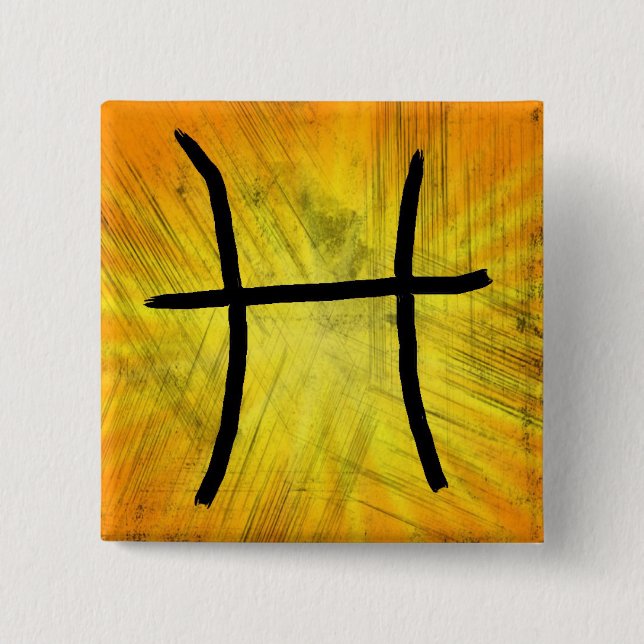 Pisces Astrology Sign 15 Cm Square Badge (Front)