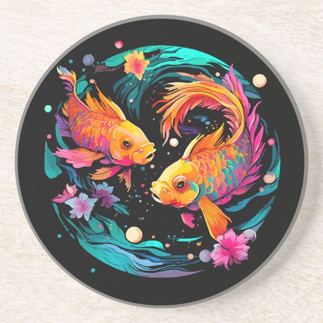 Pisces Astrology Sign Coaster (Front)