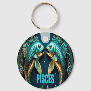 Pisces astrology sign key ring