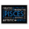 Pisces Astrology Word Collage Card