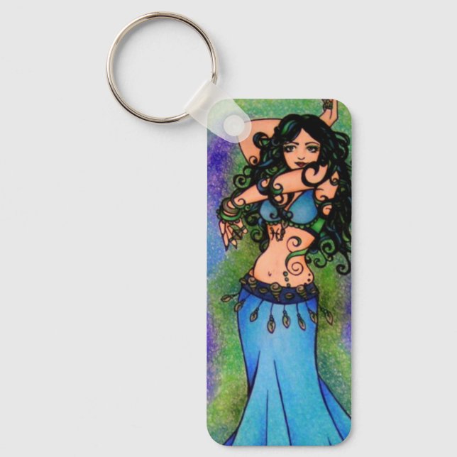 Pisces Belly Dancer Art Key Ring (Front)